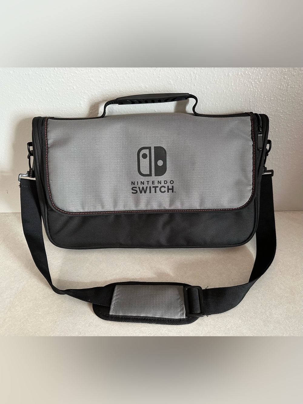 Nintendo Switch Messenger Travel Bag Carry Storage Case Gray Black